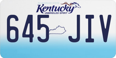 KY license plate 645JIV