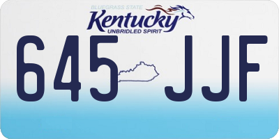 KY license plate 645JJF