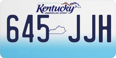 KY license plate 645JJH
