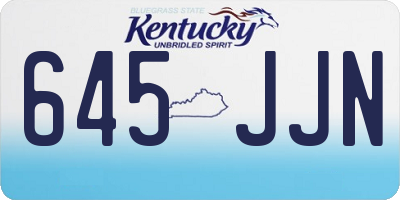KY license plate 645JJN