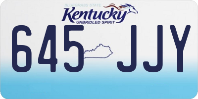 KY license plate 645JJY