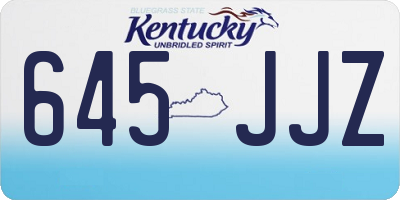 KY license plate 645JJZ