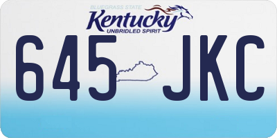 KY license plate 645JKC