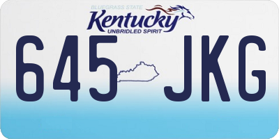 KY license plate 645JKG