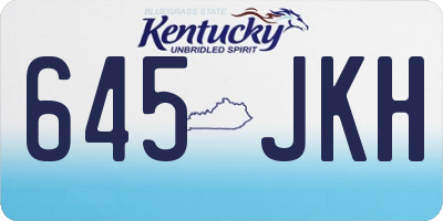 KY license plate 645JKH