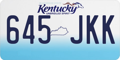 KY license plate 645JKK