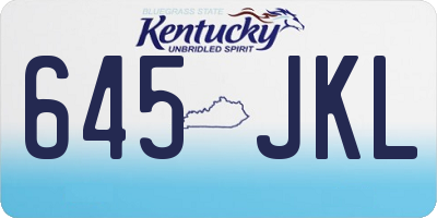 KY license plate 645JKL