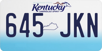 KY license plate 645JKN