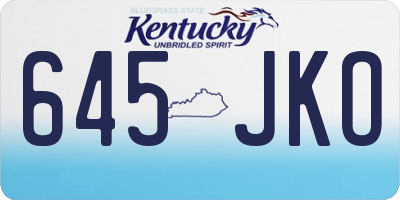 KY license plate 645JKO