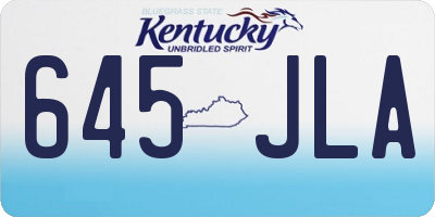 KY license plate 645JLA