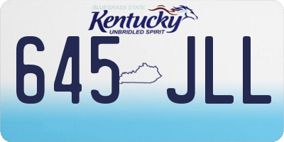 KY license plate 645JLL