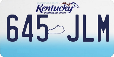 KY license plate 645JLM