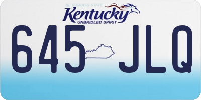 KY license plate 645JLQ