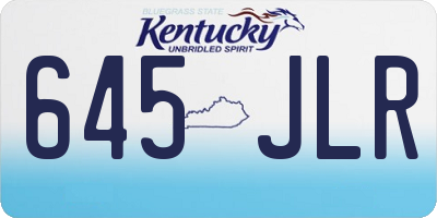 KY license plate 645JLR