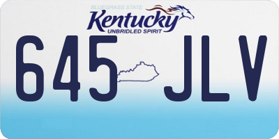 KY license plate 645JLV