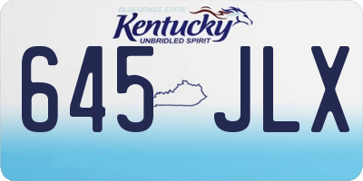 KY license plate 645JLX