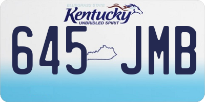 KY license plate 645JMB