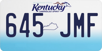 KY license plate 645JMF