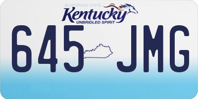 KY license plate 645JMG