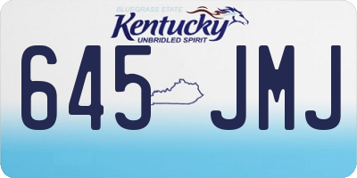 KY license plate 645JMJ