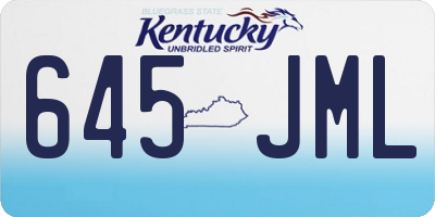 KY license plate 645JML