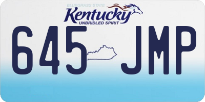 KY license plate 645JMP
