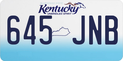 KY license plate 645JNB