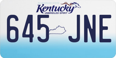 KY license plate 645JNE