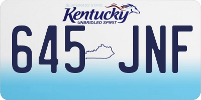 KY license plate 645JNF