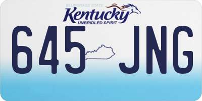 KY license plate 645JNG