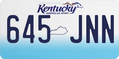 KY license plate 645JNN