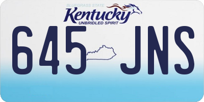 KY license plate 645JNS