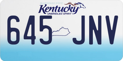 KY license plate 645JNV