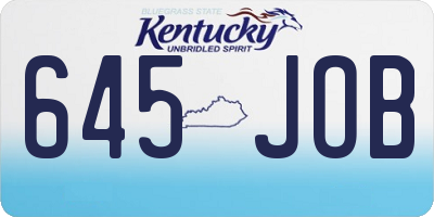KY license plate 645JOB