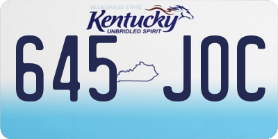 KY license plate 645JOC