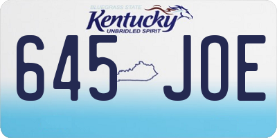 KY license plate 645JOE