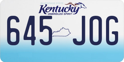 KY license plate 645JOG