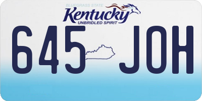 KY license plate 645JOH