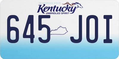 KY license plate 645JOI