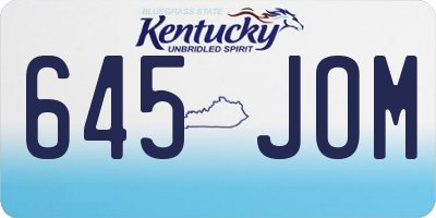 KY license plate 645JOM