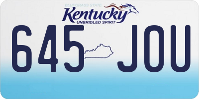 KY license plate 645JOU