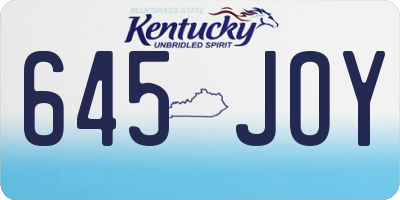 KY license plate 645JOY