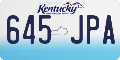 KY license plate 645JPA