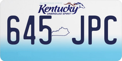 KY license plate 645JPC