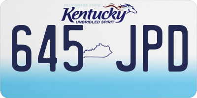 KY license plate 645JPD