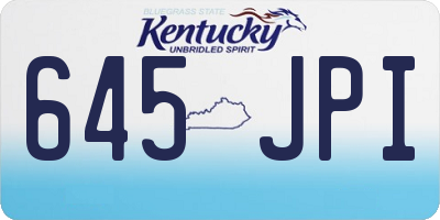 KY license plate 645JPI
