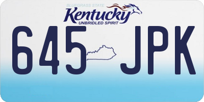 KY license plate 645JPK