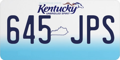 KY license plate 645JPS