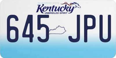 KY license plate 645JPU