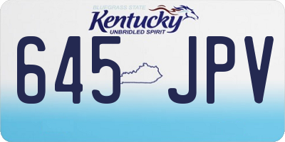 KY license plate 645JPV